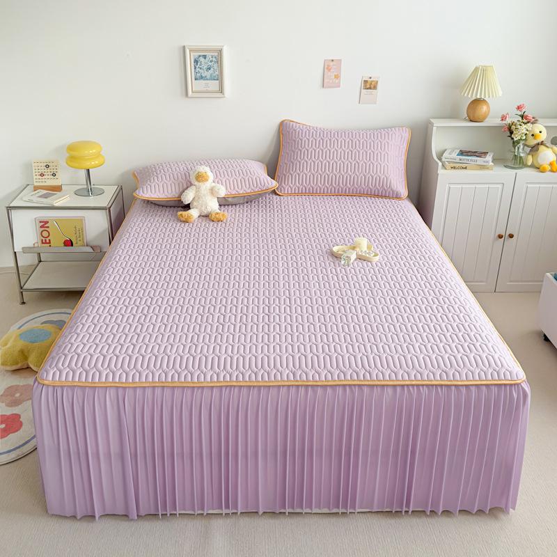 High Quality Latex Cooling Mat with Bed Skirt Elegance Breathable Ice Rayon Soft Breathable Cooling Mat