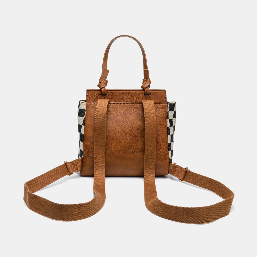 Chessboard Backpack Female Student Large Capacity Leisure Travel Backpack Lightweight Travel Women'S Bag