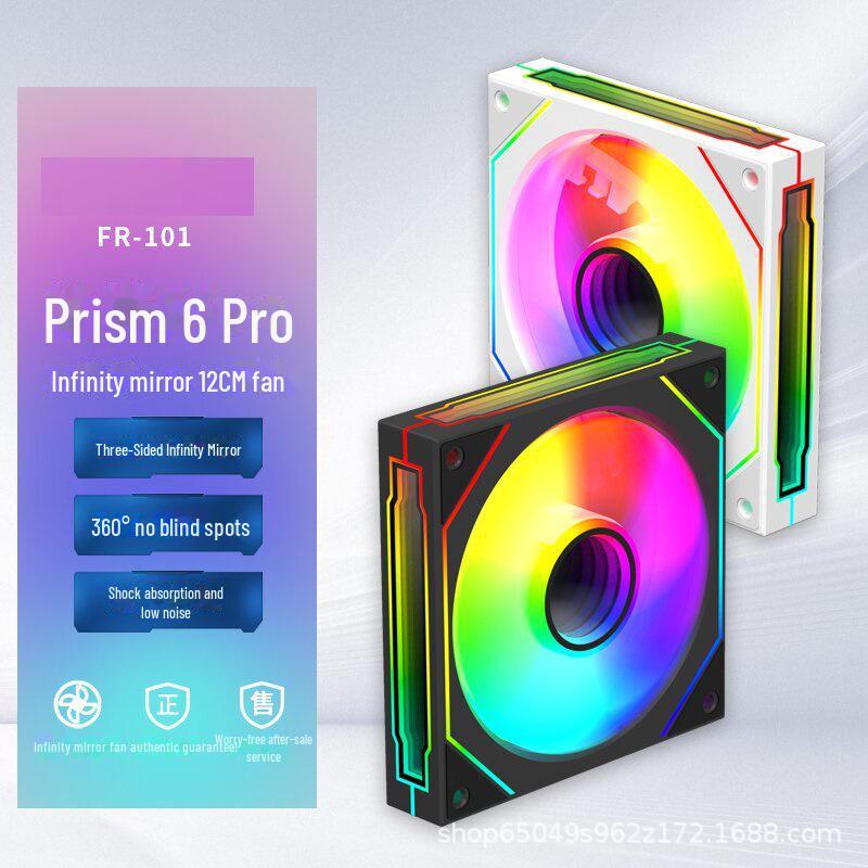 

Prism 6Pro 3-зеркальный ARGB-вентилятор: 5 В 3-контактный, синхронное управление, бесшумная работа, цветной светодиод, корпус для настольного ПК Single remote control