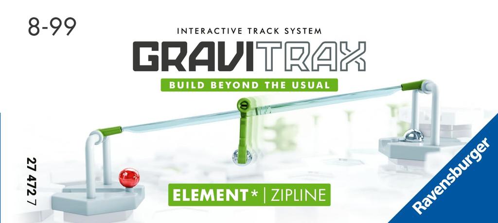 Ravensburger Marmurowy bieg (Zabawka tor kulkowy) GraviTrax Zjazd Tyroliczką Dodatkowe Elementy 27472 7 (Wiek 8+) [Zabawka edukacyjna, Prezent na urodziny/Boże Narodzenie]