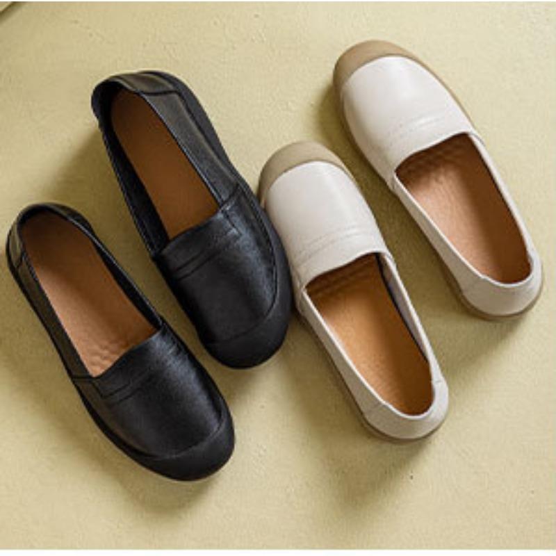 Versatile Soft-soled Loafers Casual Shoes Women's Retro One-step Bean Shoes
