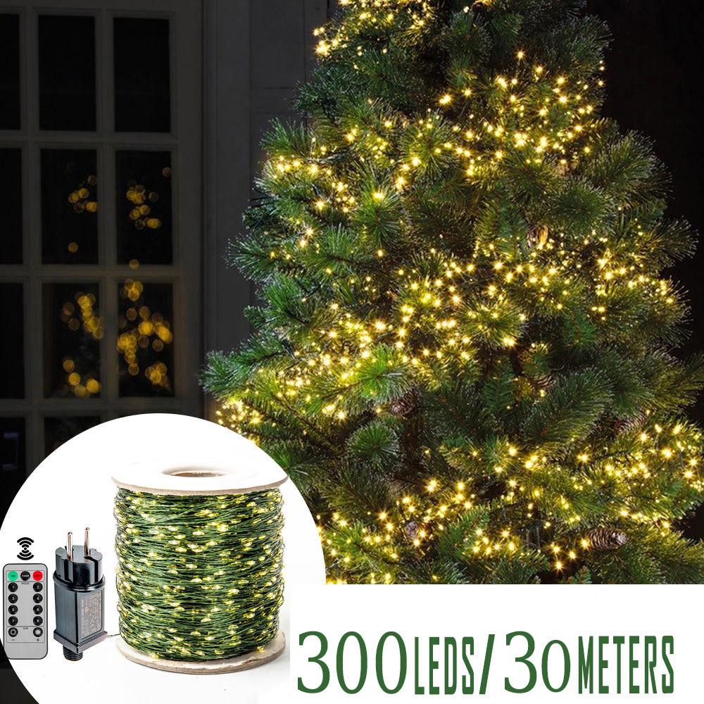 

30m 300 Leds 8 Modes IP44 Waterproof Copper Wire String Light Outdoor Decoration Warm White
