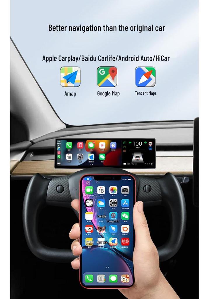 8.8-inch LCD Instrument Display for Tesla Model 3 & Refreshed Model Y with CarPlay & OTA