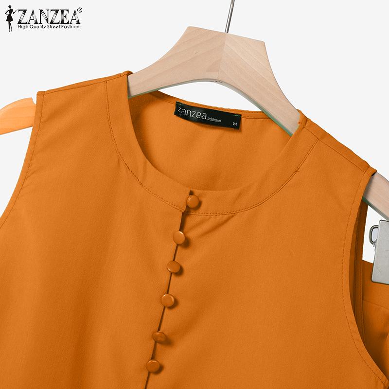 ZANZEA Womens Sleeveless Tank Tops and Shorts Summer Two Piece Suit Sets