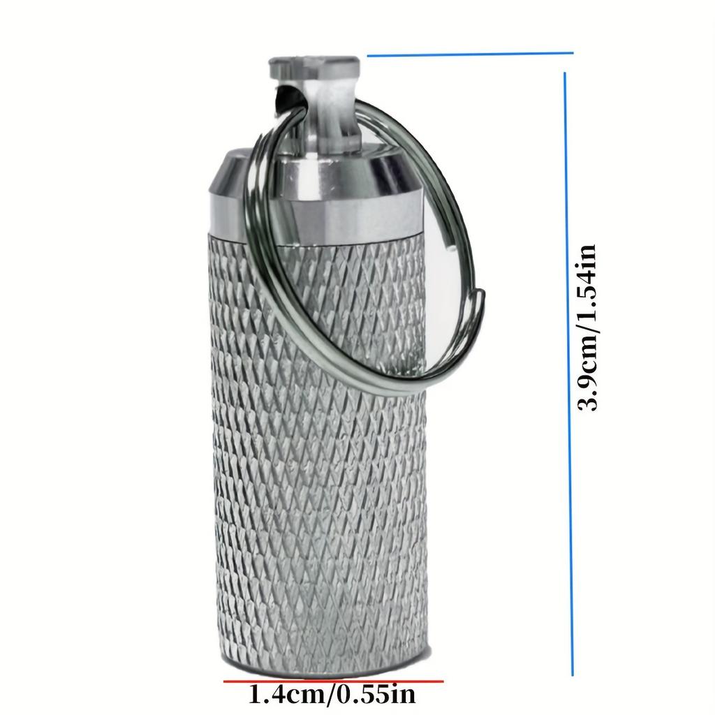 Mini Titanium Alloy Sealed Waterproof Medicine Bottle Keychain, Compact Carry-on Decorative Keychain for Camping and Travel Accessories