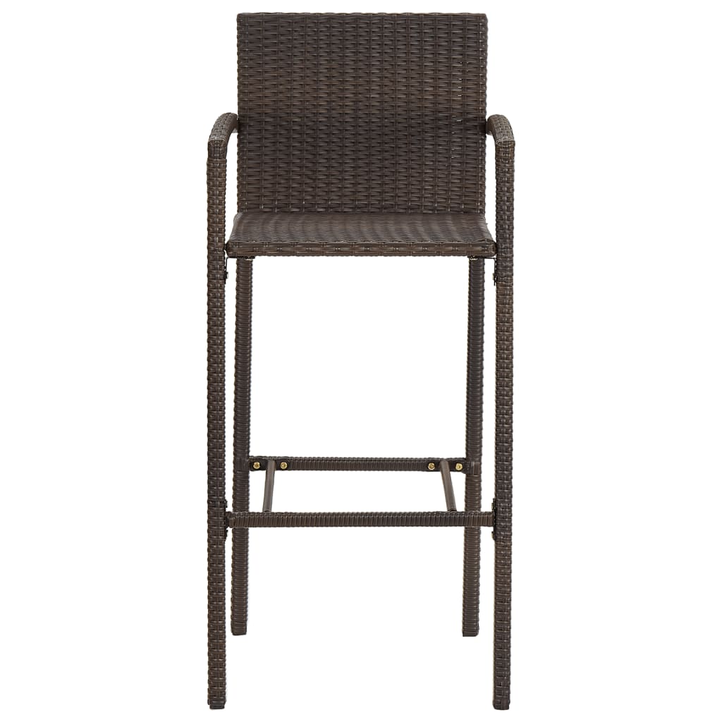Vidaxl 5-Cz. Garden Bar Furniture Set, Brown, Acacia and Rattan Pe