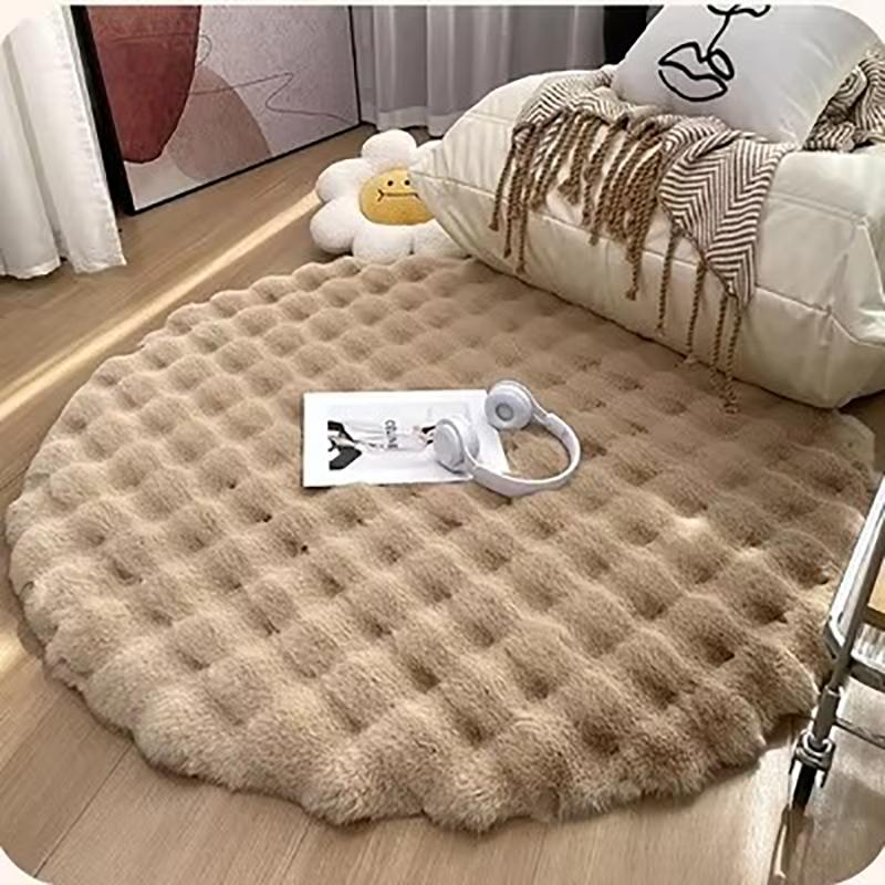 Carpet 1PCS Round Plush Bubble Wool Free Living Room Sofa Bedroom Dressing Cloakroom Bedside Feet Home Decoration