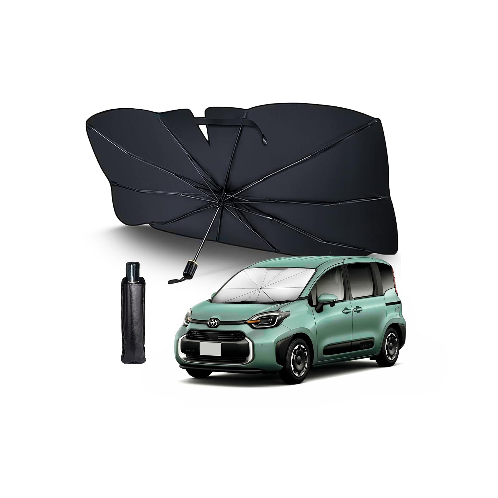 

Автомобильный солнцезащитный козырек передний складной тип зонта автомобильный солнцезащитный козырек идеальная посадка затенение жара чёрный