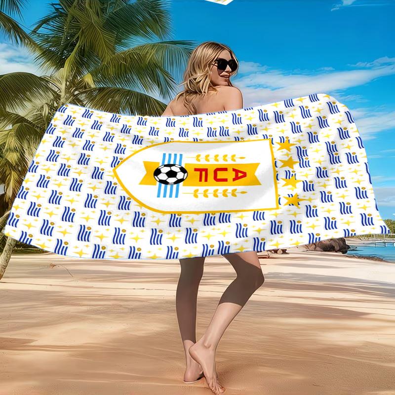 Fc Crest Design Printed Microfiber Beach Towel, Soft And Absorbent, Quick-Dry, Ideal for Summer Travel, Beach Essential, Swimming Pool