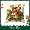 Retro Christmas Theme Pillowcase Printed Polyester 40/45/50Cm Throw Pillowcover Decorative Sofa Cushion Pillowslip Home Decor