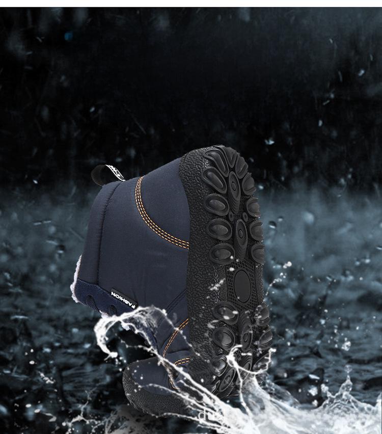 Men's Winter High-Top Lace-Up Velvet-Lined Boots for Seniors