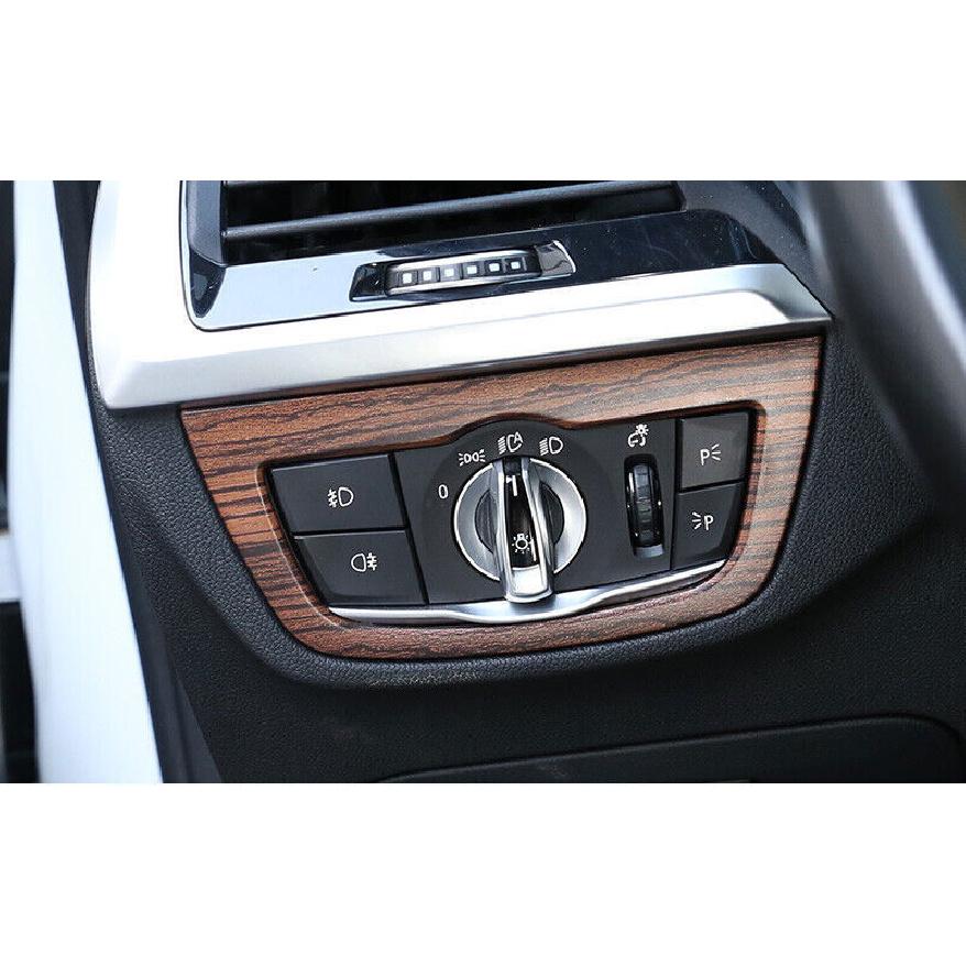 Pine Wood Grain Function Control Button Frame Trim For BMW X3 G01 X4 2018-