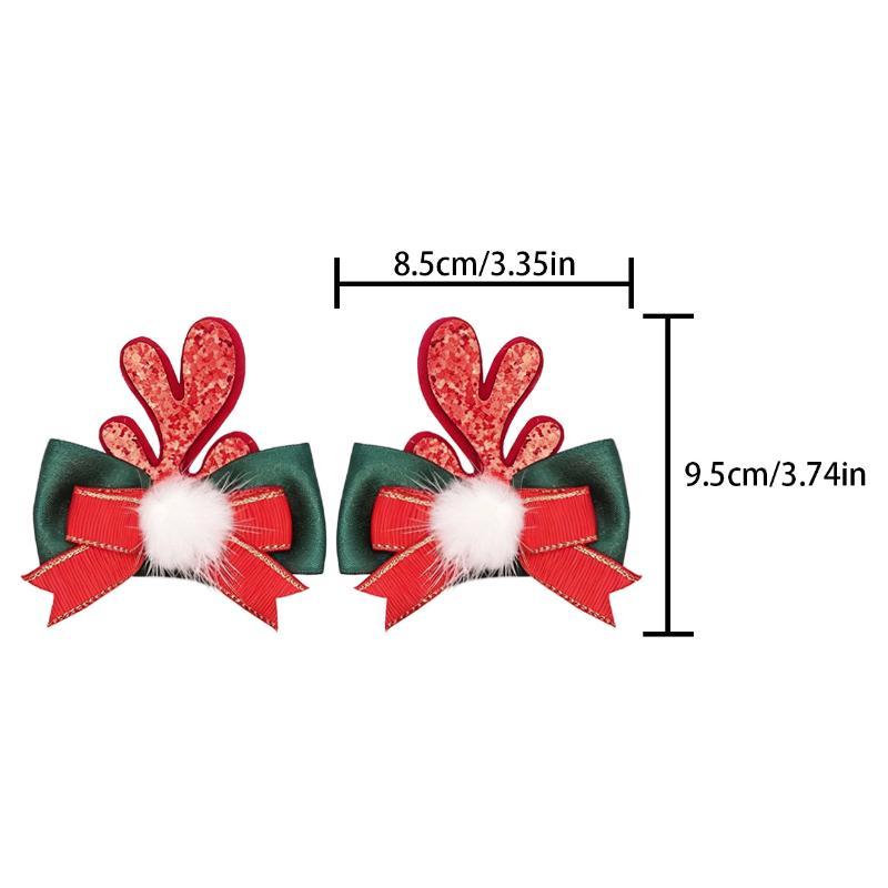 Cute Antlers Hair Clips Christmas Hairpin Girl Heart Elk Clips Xmas Winter Hairpin Children Headdress Antler Hair Accessories