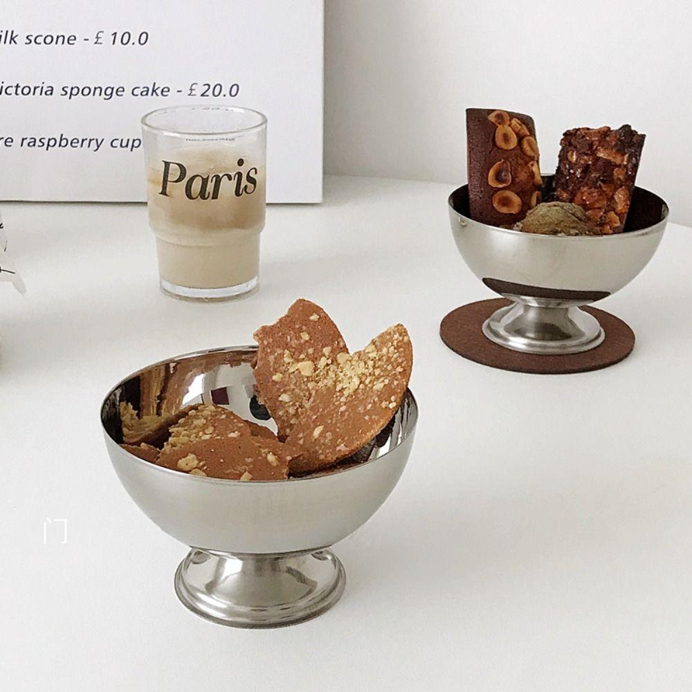 Anti-Rust Ice Cream Cup Silver Fruit Plate New Fruit Snack Goblet