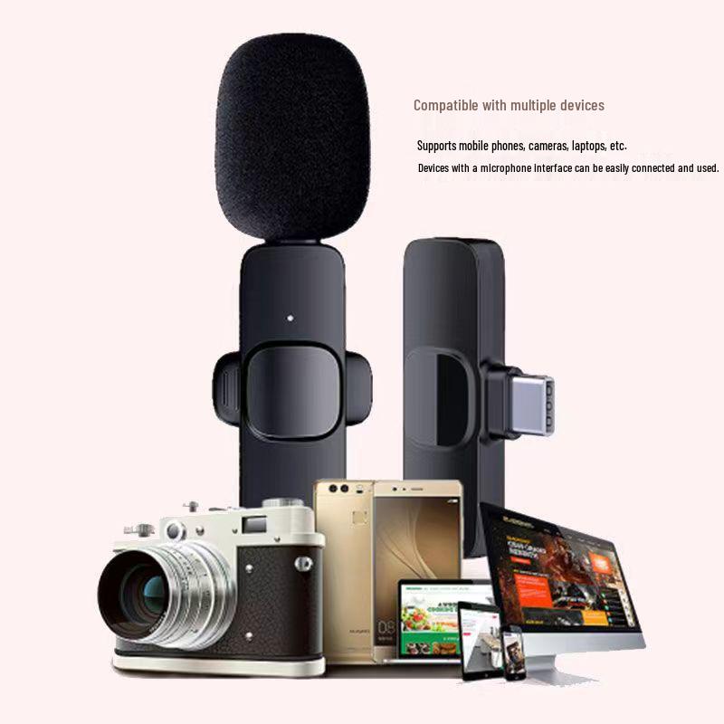 Wireless Lapel Microphone K9: Dual-Channel Noise Reduction for Live Streaming and Video Recording