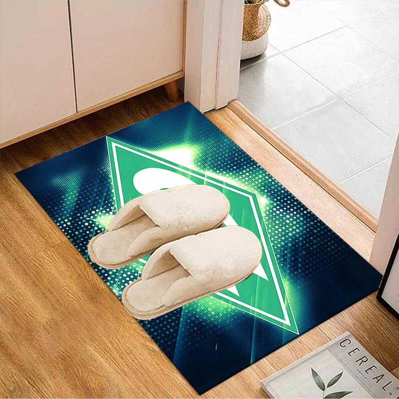 Green Werder Symbol Rug for Living Room, Game Rooms, Office, Bedroom, Office Floor Mat Playful Design, fan gifts Christmas decor