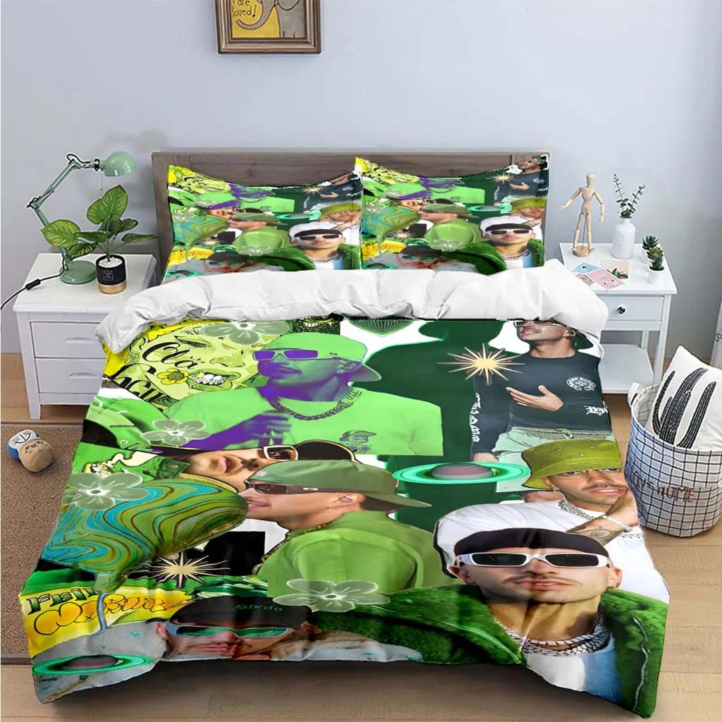 Fashion Pop Singer Ferxxo Feid Print Bedding Sets Bed Supplies Set Duvet Cover Bed Comforter Set Bedding Set Luxury Birthdaygift