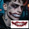 Scary Bloodiness Big Mouth Tattoo Sticker DIY Temporary Scar Stickers Kids Gift