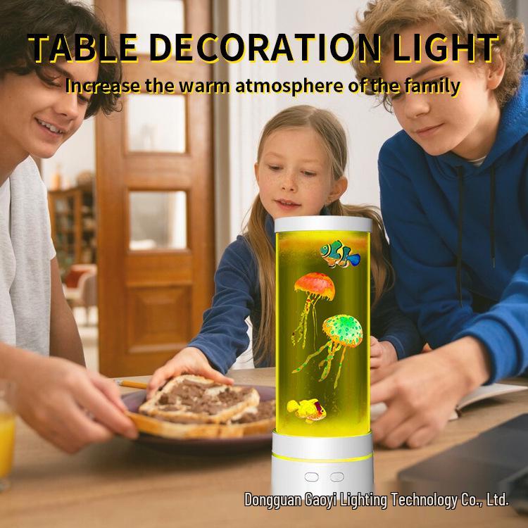 USB LED Jellyfish Lamp - Color-Changing Night Light for Relaxing Atmosphere, Silent Desktop Decoration
