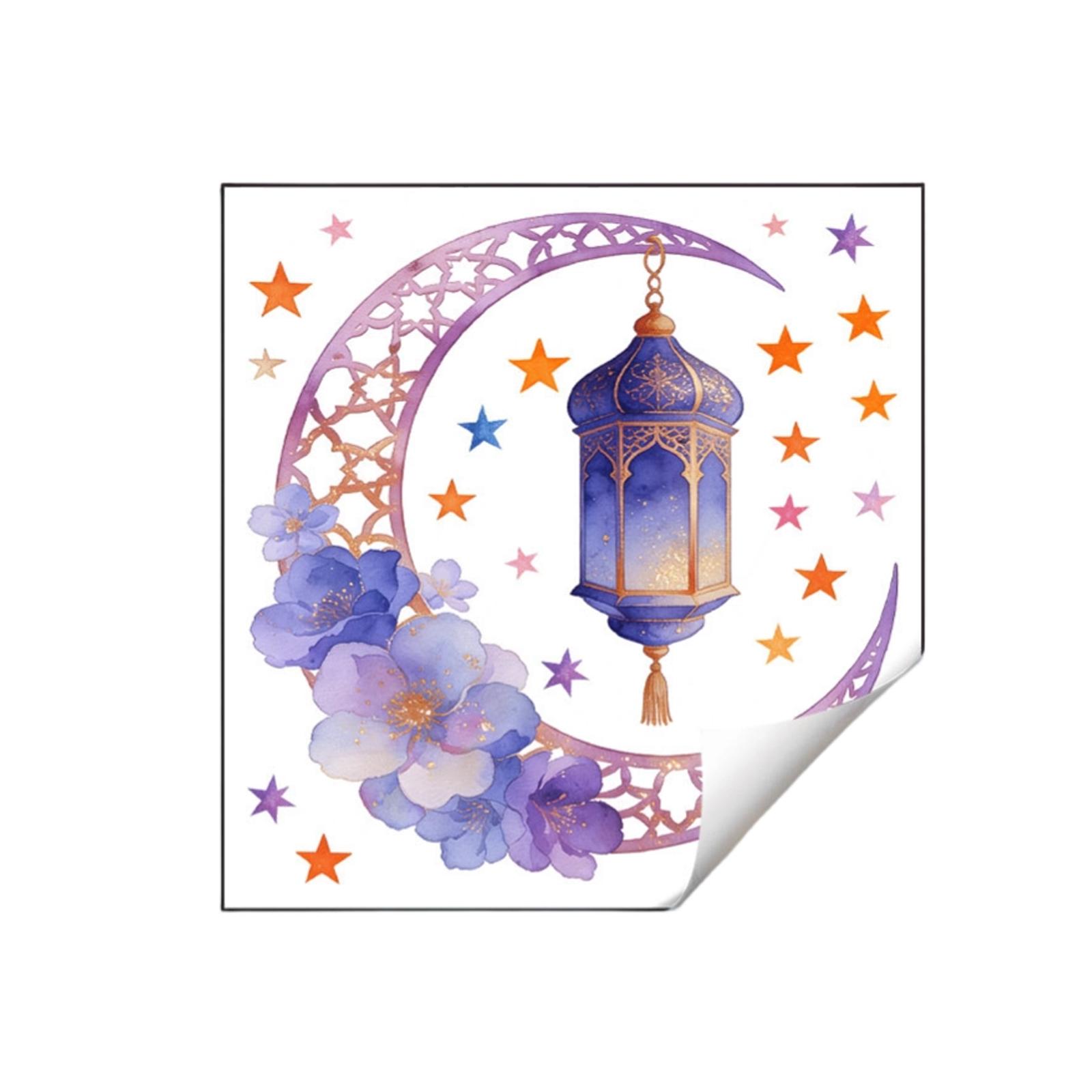 

Purple Moon And Flower Chandelier For Bedroom And Living Room , Middle Holiday Decorative Wall Stickers One Size