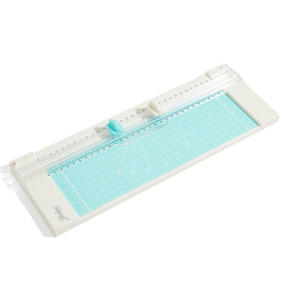 

JIELISI Paper Trimmer Craft Paper Cutter 2 режущие головки для прямой и биговальной резки 12,2 дюйма зелёный