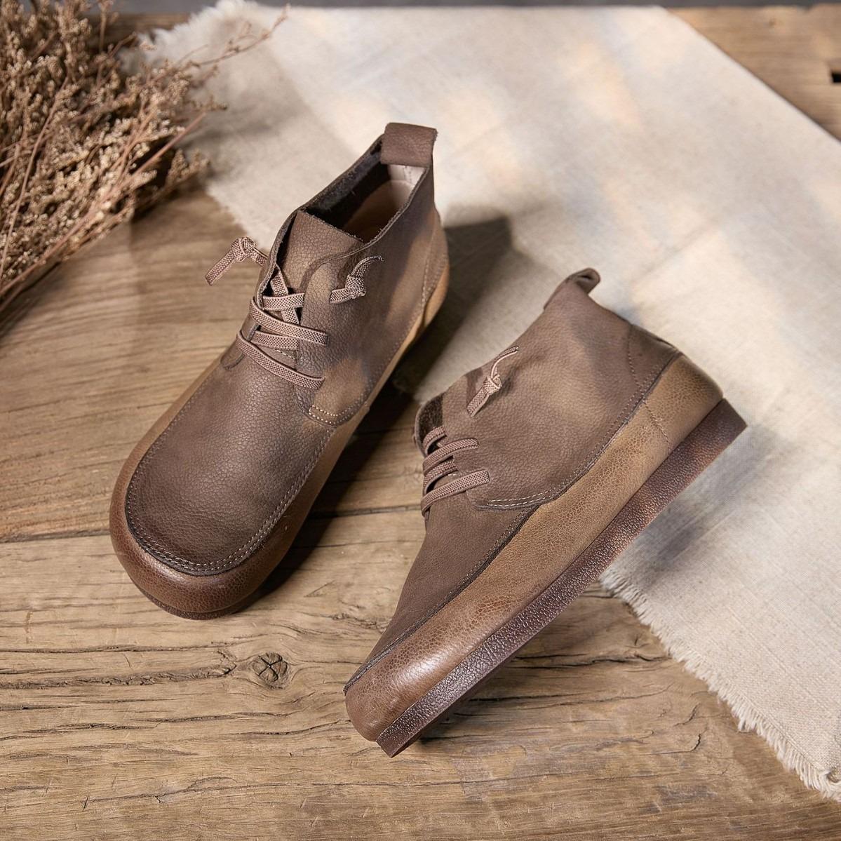 

Женские ботинки из натуральной кожи с квадратным носком, ручной работы, в ретро-стиле, на плоском каблуке, ботильоны для женщин, в британском стиле, зимняя теплая обувь 41