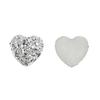 50x Heart Shape Resin Bead Flatback Scrapbook Rhinestone Craft Silver