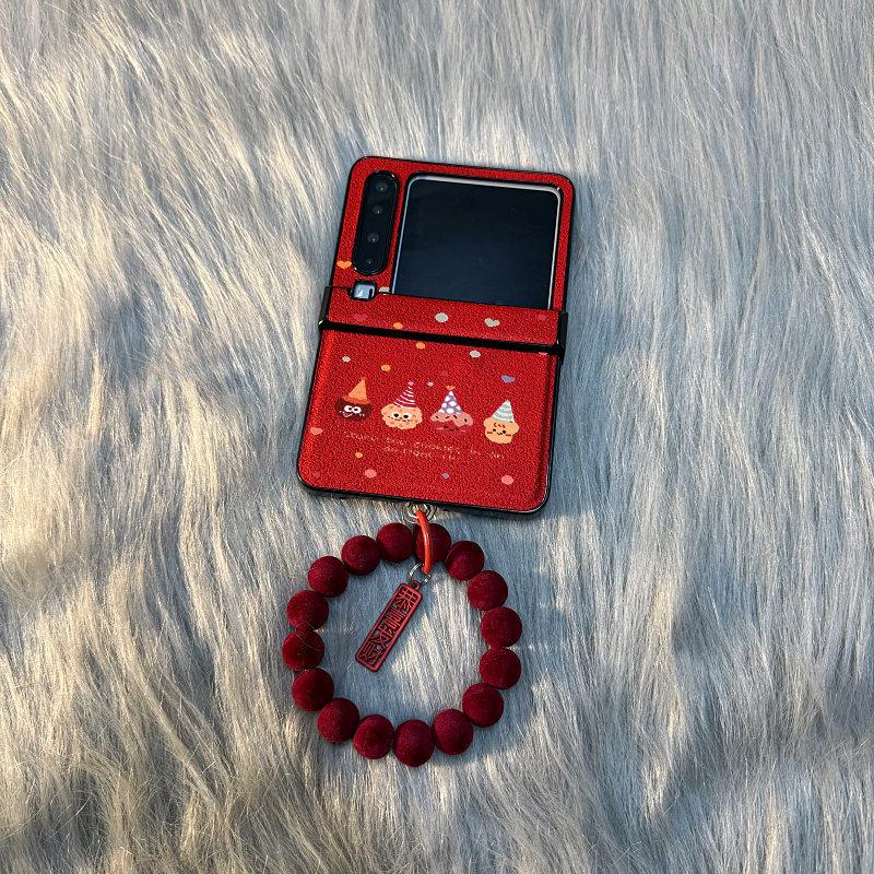 Yuekeng playful biscuit grinding beads are suitable for Huawei pocket/s folding screen PuraX mobile phone case Xiaomi mixflip Samsung zflip//female