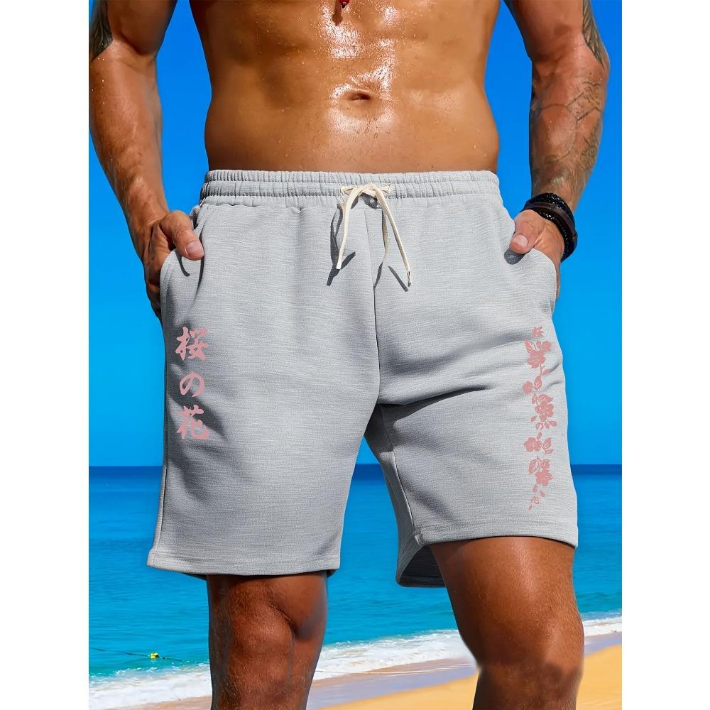 

Oversized Loose Men Printed Shorts Casual Mid Length Shorts Trendy Urban Streetwear Daily Clothing M