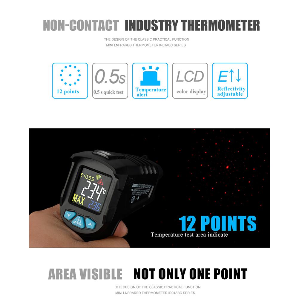 MESTEK IR01 Digital Thermometer Hygrometer Infrared Thermometer Pyrometer