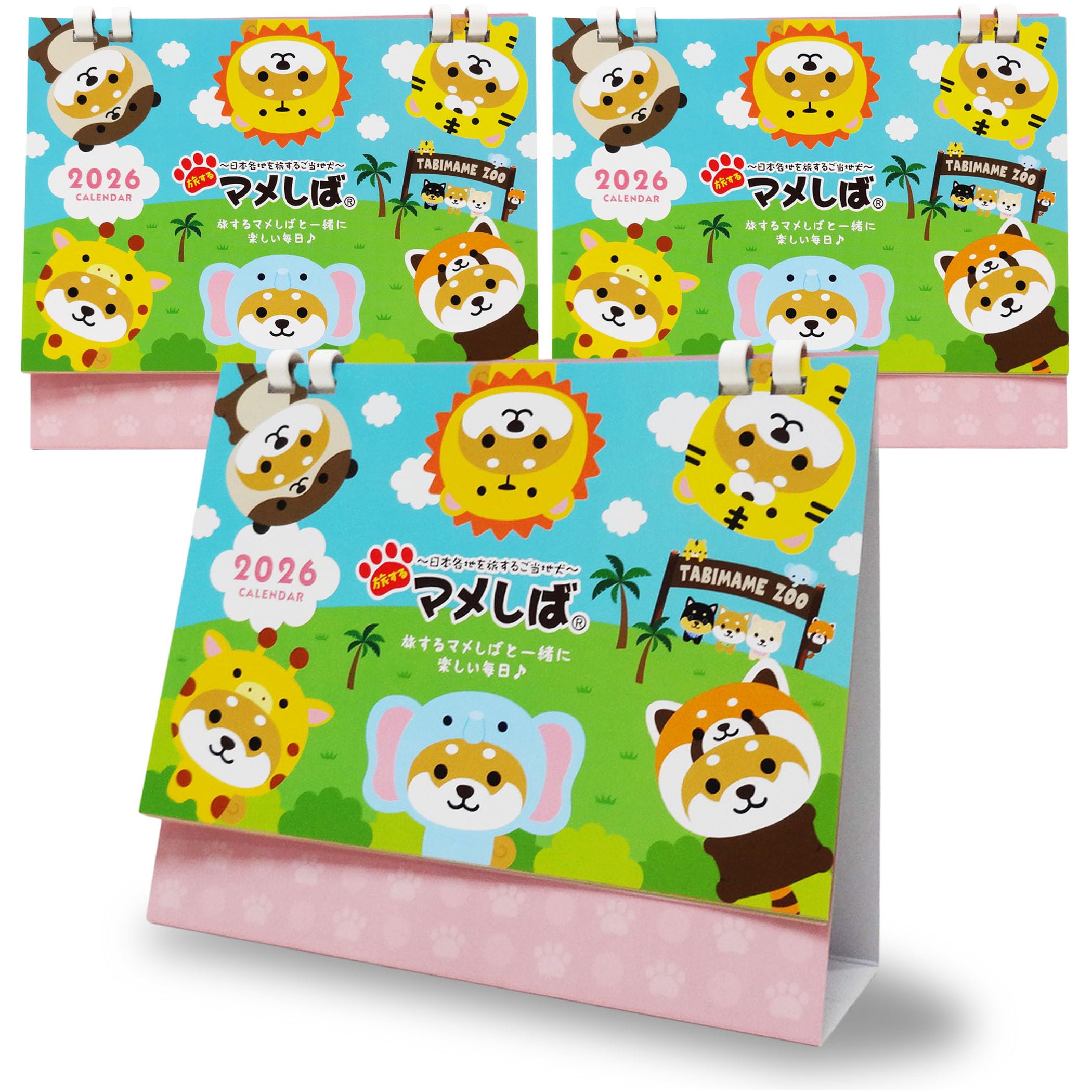 

2026 Desk Calendar, B6, 7 Pages, Adult, Cute, Stylish, Shiba Inu, Mame Shiba, Character Dog, Eco Ring, Made in Japan (3-Pack)