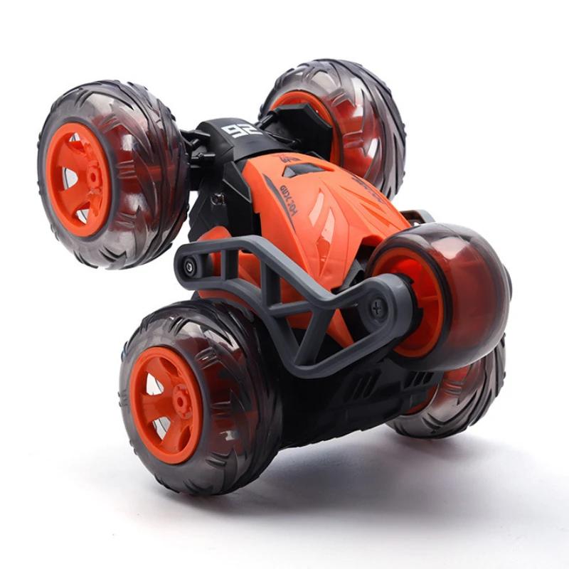 2.4G Remote Control Stunt Car with Lights 5 Wheels 360 Degree Roll Stunt Cars RC Tumbling Vehicle Kids Racing Cars Children Toy