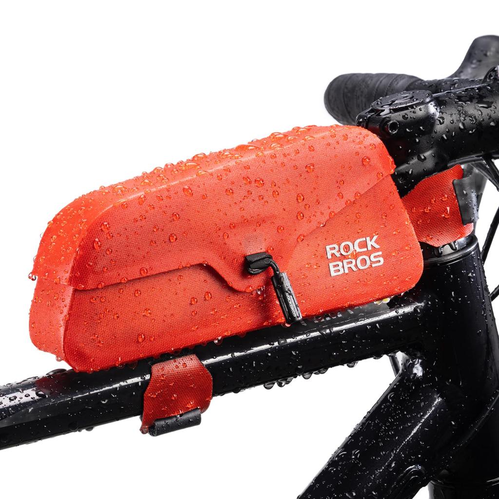 ROCKBROS Top Tube Bag for Bicycles and Road Easy to Magnetic and Organizes Small Items Bikes, Waterproof, Stable, Install, Slim, Closure, Compact,