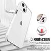 Coque Silicone - pour iPhone 14 - Transparent - Souple - 2 Verres Trempés Inclus - Protection Fiable