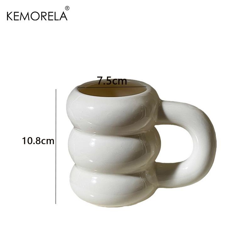KEMORELA 420ML Sötmunk Keramisk Mugg Med Handtag Nordisk Stil Kreativ Stor Kapacitet Kaffekopp Enkel Par Vattenkopp Gåva