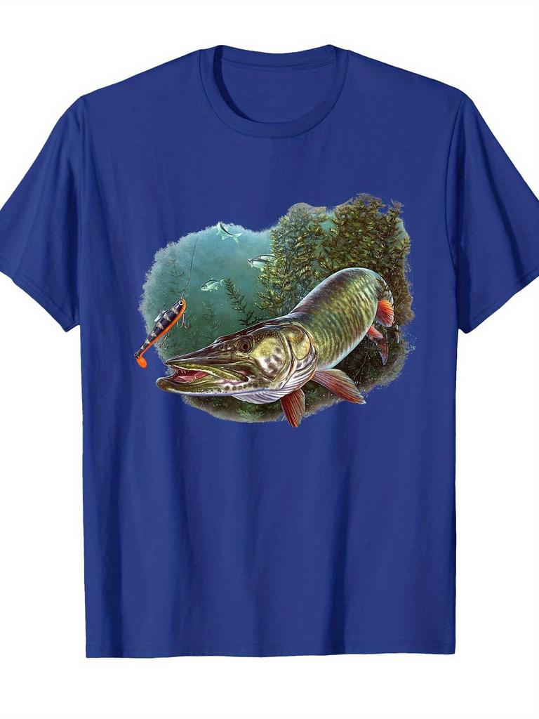 Musky FisherUnisex Fishing Muskie Lure TShirt 100 Cotton ONeck Short Sleeve Summer Casual Unisexs Tshirt Streetwear