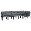 VidaXL Garden Lounge Set 6 Pcs, Patio Furniture Set, Outdoor Furniture, Patio Chair, Modern, Black and Grey 3187755