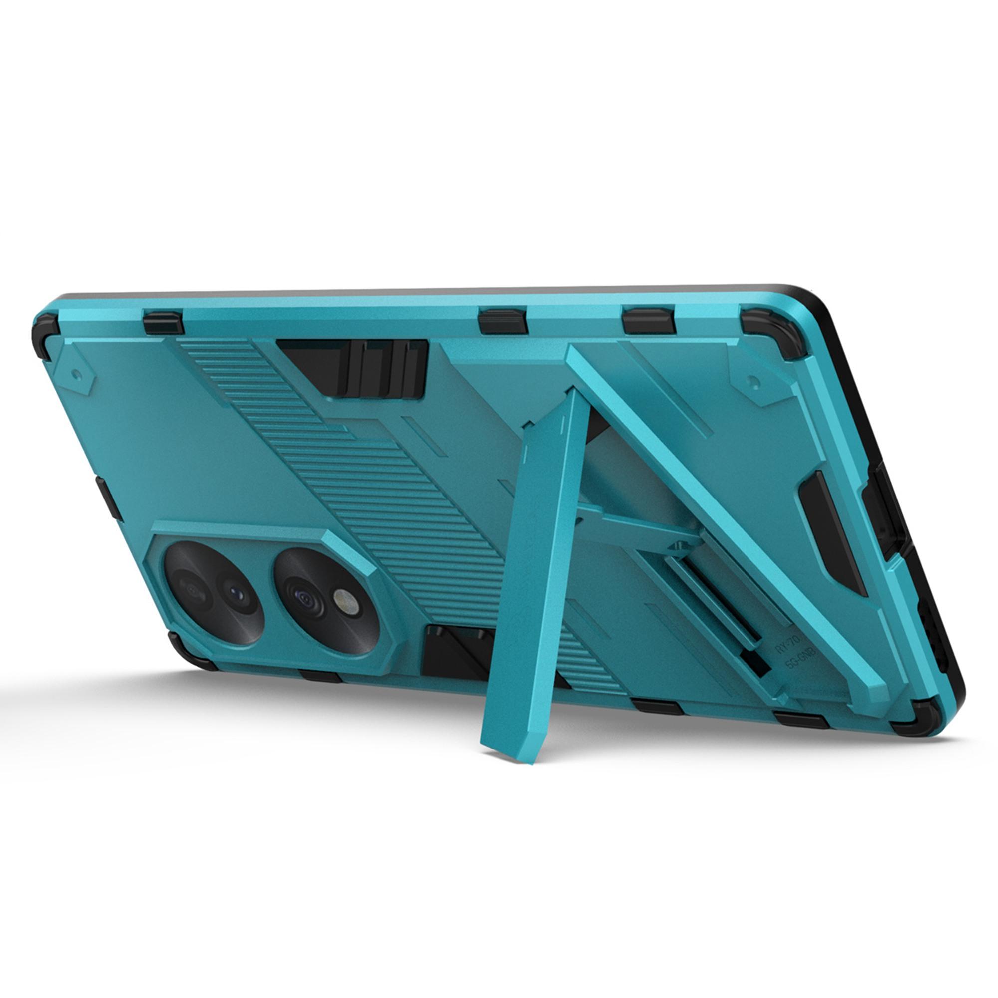 

For Honor 70 5G TPU+PC Shock Absorption Cover Kickstand Phone Case Protector Black