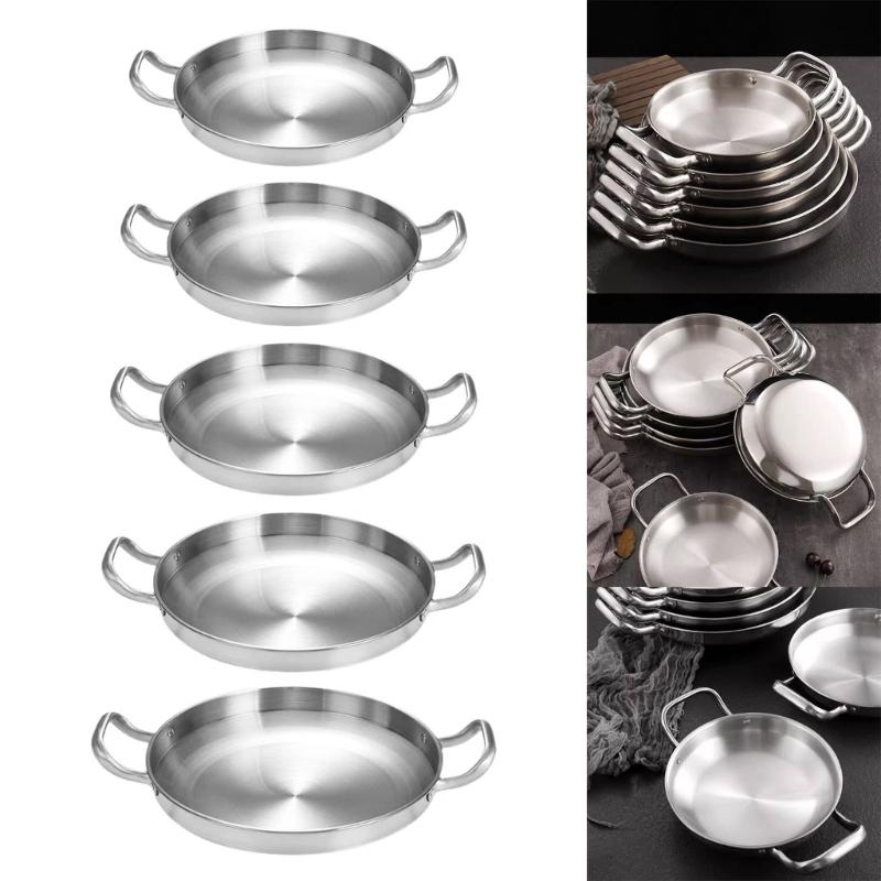 Practical Double Handle Cooking Pans Even Heat Distribution Frying Pans Convenient Pans for Various Cooking Techniques