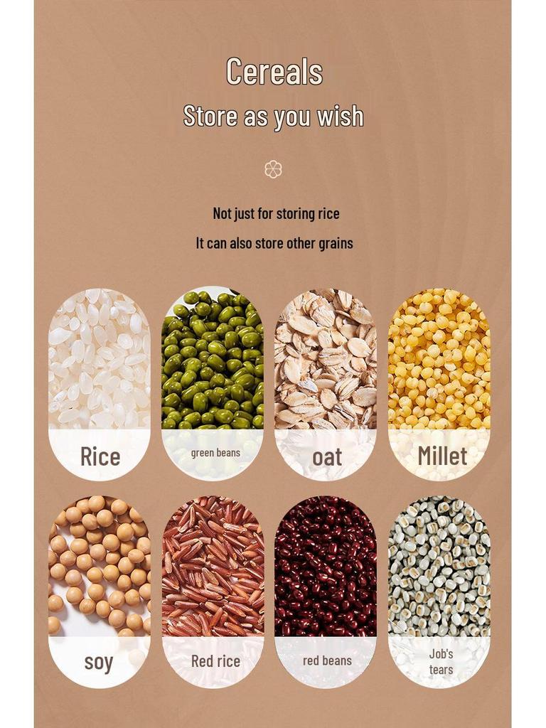 Rotating Rice Storage Bin: Insect & Moisture-Proof, Sealed Divided Grain Canister for Household Use