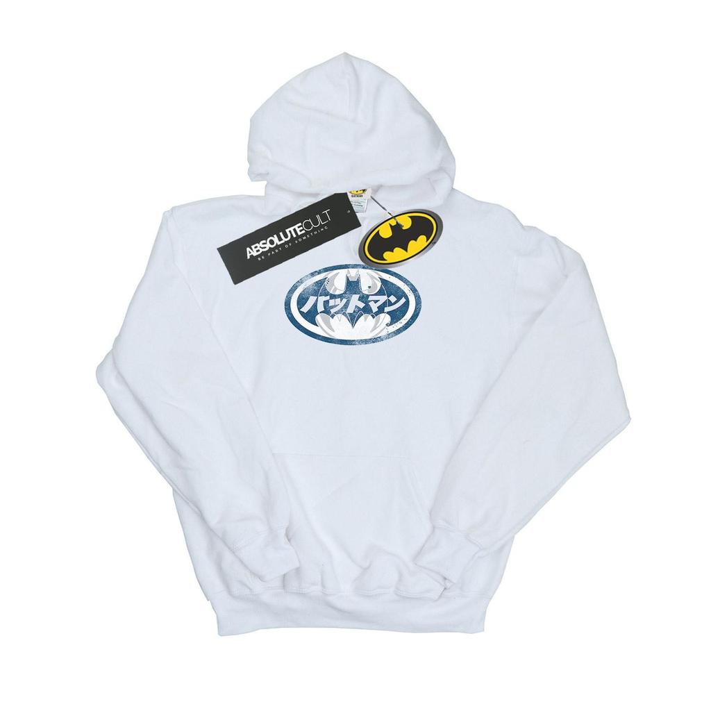 DC Comics Womens/Ladies Batman Japanese Logo White Hoodie