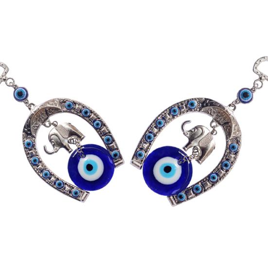 Thai Amulet Evil Eye Horseshoe Elephant Pendant Decor Retro Vintage Protect Dream Charm Talisman Powerful Wealth Success Health Luck Jewelry