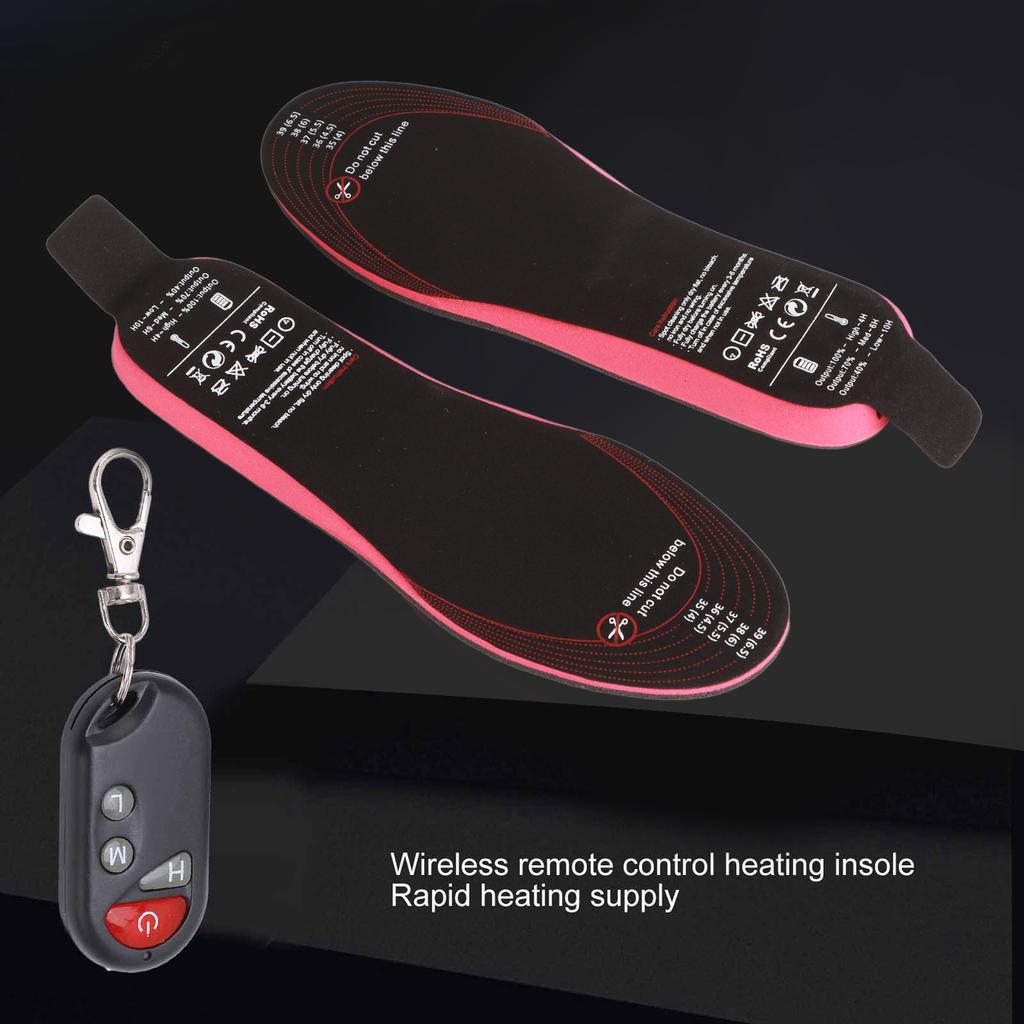 Heated Insoles Cuttable Smart Remote Control USB Rechargeable Electric Heating Insoles for Men Women Outdoor