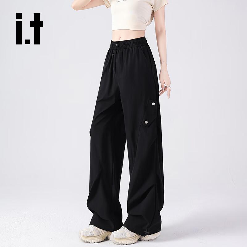 Izzue Women's High-Waisted Wide-Leg Cargo Pants