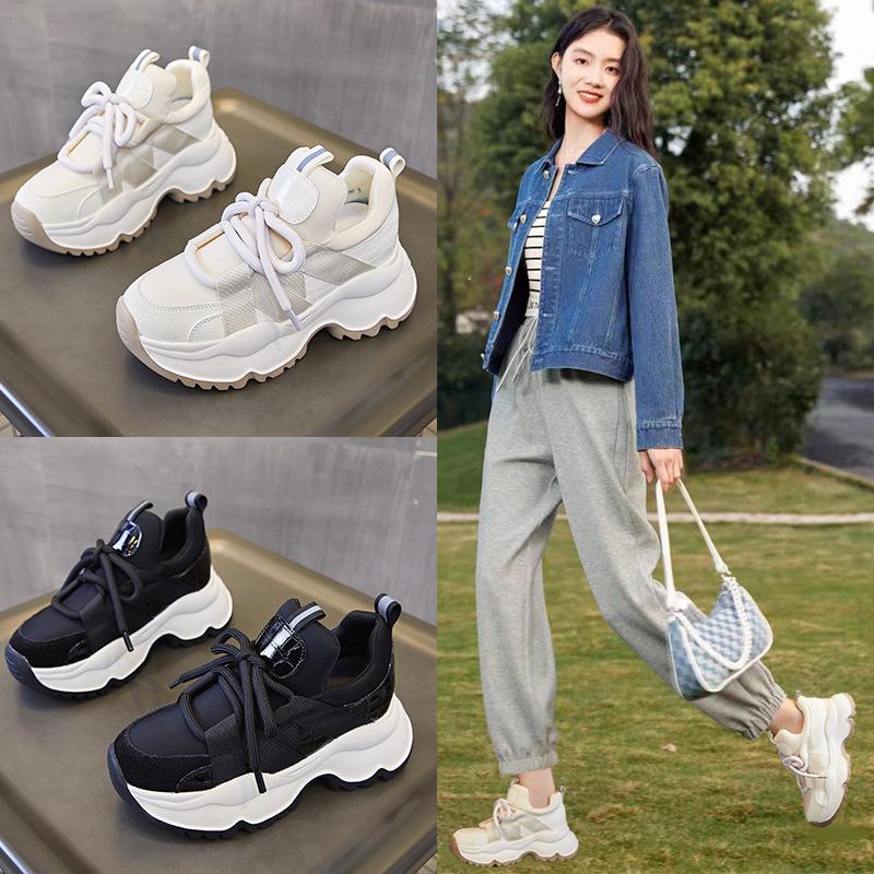 Daddy Shoes Girl 2025 Autumn New Sports and Casual Shoes Muffin Platform Versatile Small Inner Height Increasing Women's Shoes