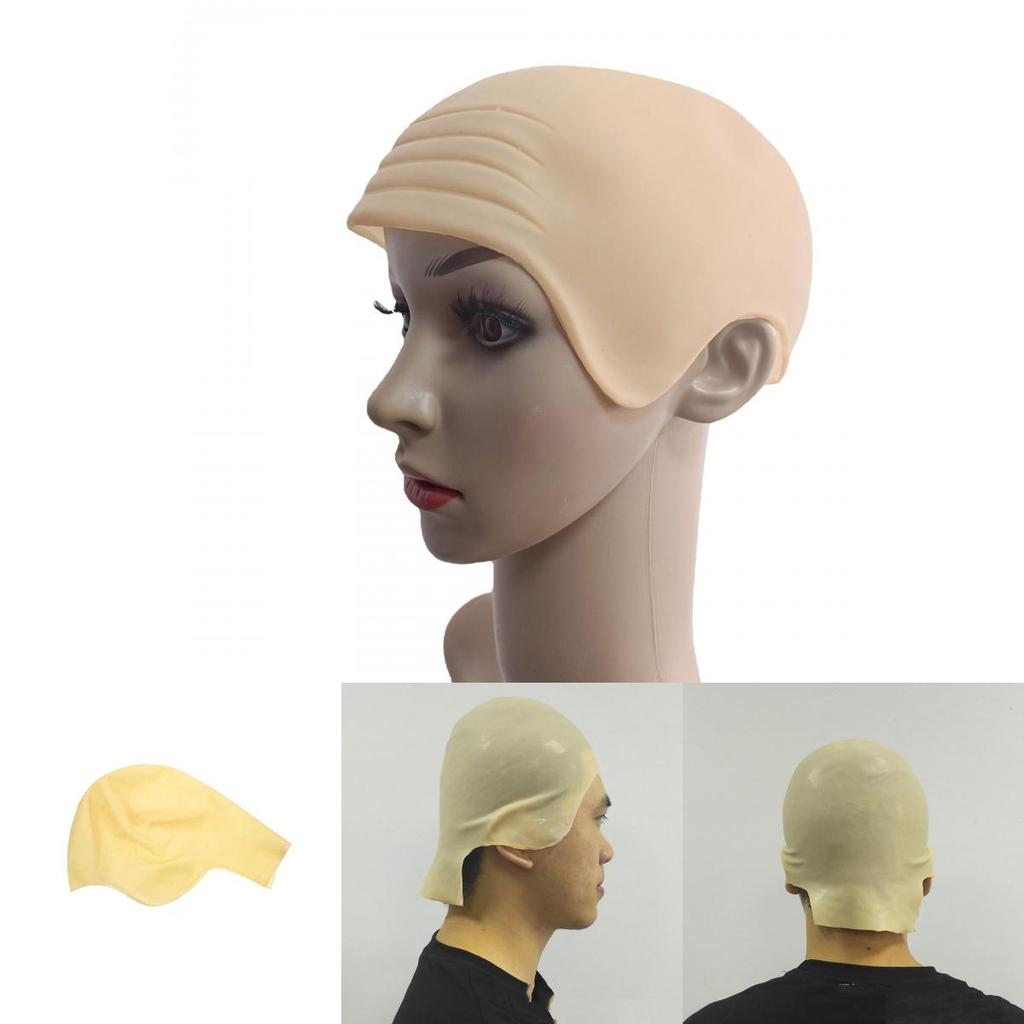 Premium Quality Latex Bald Cap Realistic Skin Texture Easy To Apply Halloween Cosplay Accessories