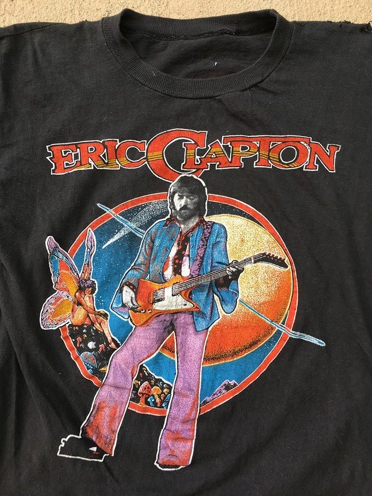 Eric Clapton 1979 Tour Krátký rukáv Černá Všechny velikosti Tričko 1C54 Unisex Tričko