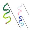 Cat Wand Toy Interactive Cat Teaser with Bell Colorful Pom Poms Plush Tail Cat Teaser Wand for Indoor Cats Kittens