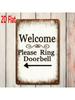 Please Ring Doorbell Metal Arrow Sign Wall Decor Outdoor Garden