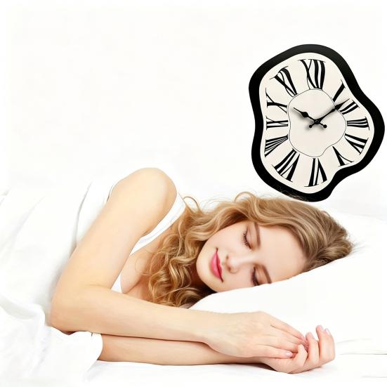 Stille Nicht-Tickenende Uhr Moderne Unregelmäßige Holz-Wanduhr, Römische Ziffern Dekorativ für Wohnzimmer Schlafzimmer Büro Bauernhaus-Stil